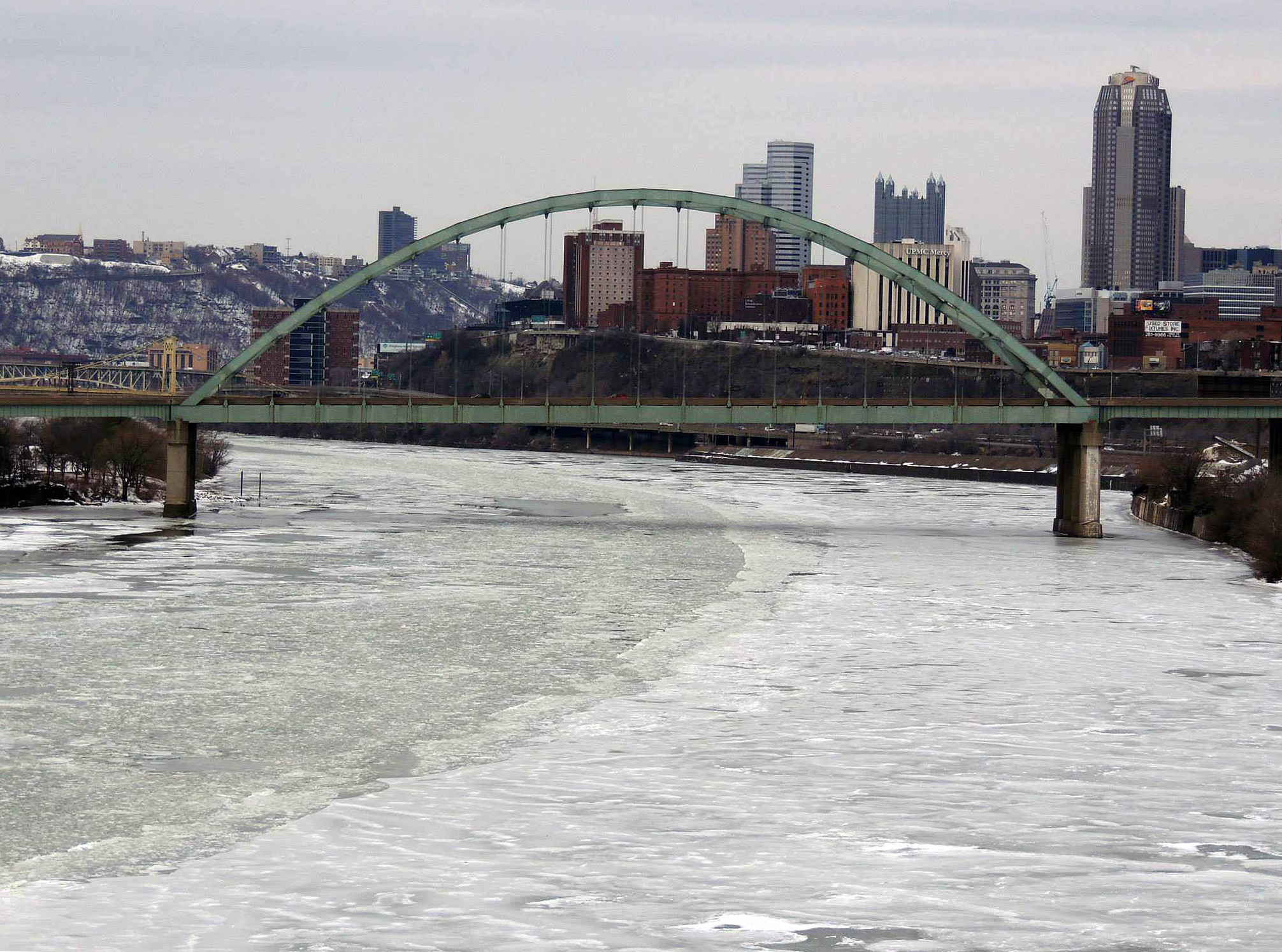 Icy Pittsburgh Bridge